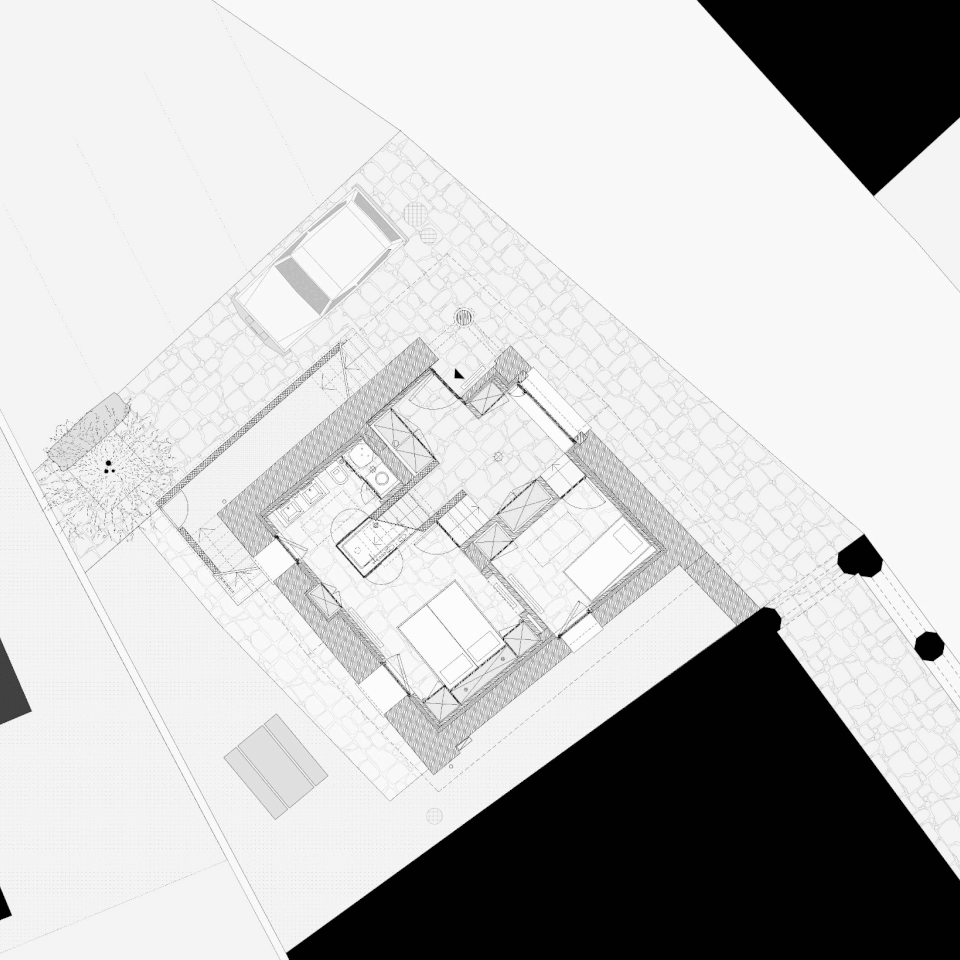 Architektonischer Grundriss der Ca Vegia, Projekt Atelier Ivan Beer