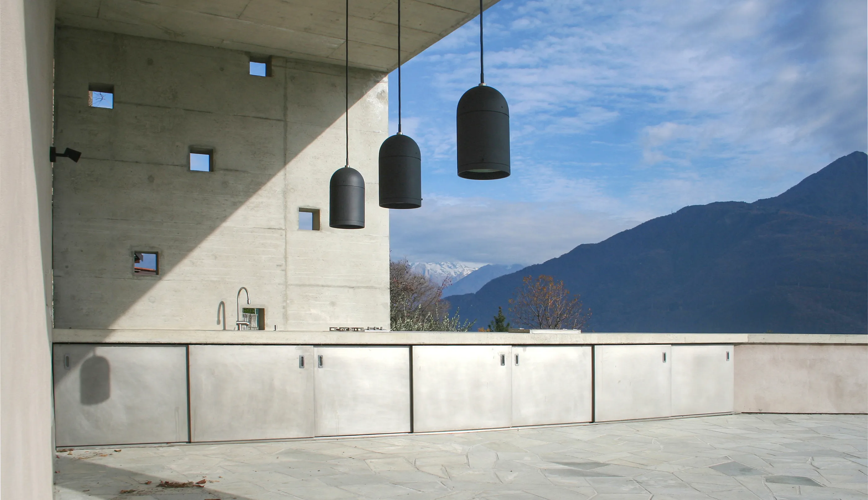 Panoramaterrasse des Projekts Cremia mit Blick auf den Comer See